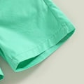 Miniatyrbild 7 av 7: Toddler Baby Pojke Kläder Shorts Set Dinosaurie Tryck Tröja Kortärmad Knäppning Upp Topp Enfärgade Shorts Sommar Outfit black 100cm