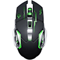 Miniatyrbillede 1 af 9: Opladelig Trådløs Bluetooth Gaming Mus med 7-Farvet Regnbue RGB Åndedrætsbelysning og Justerbar DPI - Ergonomisk Greb, Lydløs Klik