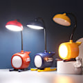 Miniatyrbillede 3 af 4: LED-skrivebordslampe til børn, lille skrivebordslampe med USB-opladningsport og penneholder, øjenvenlig studiebordslampe til sovesal og soveværelse (rød)
