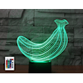 Miniatyrbillede 1 af 7: 3D Banan Fjernbetjening 16 Farve Natlys Illusion Akryl LED Bord Sengelampe Børneværelse Skrivebords Dekoration Fødselsdagsgaver Legetøj til Børn