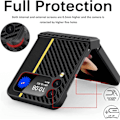 Miniatyrbillede 3 af 5: FOR Samsung Galaxy Z Flip 3 5G Etui, Hængselbeskyttelse Slank Fiber Tekstureret PU Læder + Hård PC Etui Anti-fingeraftryk Stødsikkert Cover til Galaxy Z F