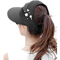 Miniatyrbillede 2 af 4: Solhatte til kvinder med bred skygge, UV-beskyttelse, solhatte, floppy strandhatte, pakkelige solskygger Black