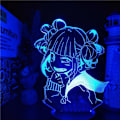 Miniatyrbilde 3 av 7: 3D LED-lampe My Hero Academia Himiko Toga Anime LAMP Boku no Hero Academia Kryss Kroppen Min Nattelykter for Soverom Julerom, 16 Farger, med