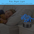 Miniatyrbild 7 av 7: 4 Mönster 3D Dinosaurie Nattlampa, 16 Färger Bytbar Dimbar Illusionlampa med Fjärrkontroll och Smart Touch-funktion, Dinosaurie Leksakspresent