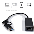 Miniatyrbillede 2 af 3: USB C/A Ethernet-adapter LAN-netværk RJ45 til smartphone, tablet, pc, spillekonsol