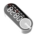 Miniatyrbillede 4 af 7: Bluetooth-højttaler-vækkeur Smart Digitalt ur med Bluetooth-højttaler til soveværelse Studerende Børn Stemmeversion Hvid