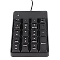 Miniatyrbillede 4 af 7: Nummerblok kablet 19 taster USB-interface drevfri bærbar sort bærbar numerisk tastatur til kontorbank supermarked