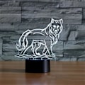 Miniatyrbild 8 av 8: 3D Optisk Illusion Varghuvud Färgrik Ljuseffekt Touch-brytare USB-driven LED Dekoration Nattlampa Skrivbordslampa