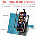Miniatyrbillede 2 af 6: Til Samsung Galaxy Z Fold 3 Pung Etui, Præget Læder Folio Flip med Håndledsrem Stødsikkert Beskyttende Kortspor Holder Cover