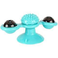 Miniatyrbillede 1 af 8: Katte Vindmølle Legetøj, Katte Vindmølle Spin Legetøj Pladespiller Interaktiv Kat Spindende Vindmølle Legetøj med LED Bold og Catnip Bold Sugning CupScratching，Blå