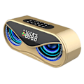Miniatyrbillede 3 af 7: ABS Multifunktion Alarmur Bluetooth Højttaler Stemmeprompt Opkaldsfunktion Uafhængig Membran Blinkende Farverigt Lys Højttalerboks Guld