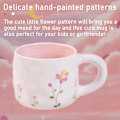 Miniatyrbilde 4 av 8: Rosa Blomster Kaffe Kanne Tekopp Søt Og Delikat Håndmalt Mønster Egnet For Jenter Tykk Keramikk 8oz