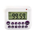 Miniatyrbillede 1 af 4: Hvid digital køkken timer magnetisk nedtælling op madlavning timer ur med magnet bag og klip, høj alarm, stort display minutter og sekunder direkte