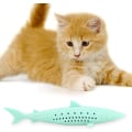 Miniatyrbillede 1 af 5: Katte Tandbørste Catnip Legetøj, Silikone Nem at Rengøre Blød Holdbar Kattelegetøj Bid Resistent Fisk Form til Tandrensning til Hjemmet