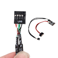 Pikkukuva 6 / 7: 1 Uros naar 2 Uros Poort USB 2.0 Header 9PIN naar Dual 9PIN Extension HUB met SATA Stroomkabel
