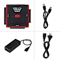 Miniatyrbild 2 av 3: USB2.0 till SATA / IDE HDD hårddiskdrivenhet kabeladapterkonverter dockningsstation