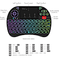 Miniatyrbild 6 av 7: X8 Mini Tangentbord, 2.4GHz Bärbart Trådlöst Tangentbord med Touchpad-Mus, RGB-Bakgrundsbelysning, Uppladdningsbart Batteri för Android TV-Box/Mac/PC/Nvidia Shield
