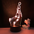 Miniatyrbillede 1 af 7: Qinwei Basketball Player Natlampe  3D Illusion LED  Lampe med Fjernbetjening Bedste Fødselsdag  for Sports Elsker --- A2（Sort Sæde）