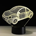 Miniatyrbillede 3 af 7: 7 Farvede Visual Bil Model Lampe 3D Led Natlys Børnegaver Berøringskontakt USB Bordlampe Lampara Lampe Baby Søvnbelysning