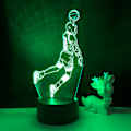 Miniatyrbillede 2 af 7: Qinwei Basketball Player Natlampe  3D Illusion LED  Lampe med Fjernbetjening Bedste Fødselsdag  for Sports Elsker --- A2（Sort Sæde）