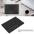 Miniatyrbild 5 av 6: 10in Trådlöst Bluetooth Touchpad-tangentbord Retro Rund Tangentknapp Ergonomiskt Magnetiskt Stöd Touch Gestures för Windows för IOS Svart