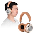Miniatyrbillede 3 af 7: VJJB Foldbare Bluetooth On-Ear-hovedtelefoner Trådløse Over-Head-headset med mikrofon Brun