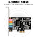 Pikkukuva 6 / 7: 32/64-bittinen digitaalinen äänikortti 6-kanavainen Hi-Fi 3D-stereokaiutin PCIE-äänikortti Direct Soundille