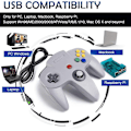 Miniatyrbild 2 av 4: USB N64 Controller, PC N64 Controller, Retro Gamepad Joystick for Windows PC Mac Linux Raspberry Pi, Support N64 Emulator Games, Classic USB Controller for Computer Laptop