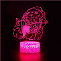 Miniatyrbilde 2 av 4: 3D Julenissen nattlys LED-lampe illusjon 16 fargeendrende bordskinn dekorative lamper bursdagsgave akrylbase USB-kabel leketøy