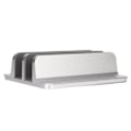 Miniatyrbillede 4 af 7: Bærbar computerholder Vertikal 2 slots Aluminiumlegering Justerbar bærbar computerstand til hjemmekontor Desktop Tablet Notebook