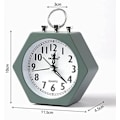 Miniatyrbild 5 av 5: JUSTUP Alarm Hexagon Bordsklocka Väcker Dig Tyst Arbetar Perfekt För Sovrumskontor --- Grön