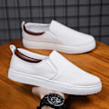 Pikkukuva 1 / 2: Pluskokoisten miesten kengät Canvas-kengät Miesten laiskat slip-on-vapaa-ajan laudaskengät Miesten kangaskengät Vapaa-ajan kengät White 45