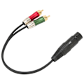 Pikkukuva 5 / 7: XLR-naaras 3-nastainen - 2 RCA-urosliitinsovitin Epätasapainoinen Y-jakaja Patch-kaapeli Vahvistimelle Mikserille Mikrofonille XLR-naaras/2RCA 1m/3.3ft