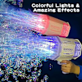 Miniatyrbild 4 av 7: Bubble Machine Gun Leksaker för Barn, Bubble Gun med Färgglada Ljus och Tusentals Bubblor, Utomhusleksak Födelsedagsfest Favörer Presenter till Pojke blue