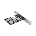 Miniatyrbild 7 av 7: PCI-E 1 till 4 portar PCI Express USB 3.0 expansionskort adapterkort