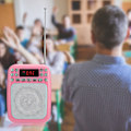 Miniatyrbild 5 av 7: M301 Bärbar FM-radioinspelningshögtalare Multifunktionell röstförstärkare Mikrofon Högtalare för lärare Guide med bälteRosa