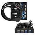 Miniatyrbillede 6 af 7: 3,5-tommer 19PIn T9 Pin Højhastigheds USB3.0+USB2.0 4-Port Floppy Drive Frontpanel