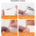 Miniatyrbilde 6 av 7: 12870 Leireperler for Armbånd Halskjede Smykkefremstillingssett, Polymer Flat Round Beads med Elastiske Strenger Anheng Charms Sett