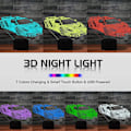 Miniatyrbillede 2 af 7: 3D Illusion Lampe USB LED Racerbil Natlys Skrivebord Atmosfærisk Lampe 7 Farveskiftende Berøringsstyring som Hjem Soveværelse Dekoration