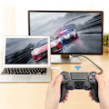 Miniatyrbillede 6 af 7: Plastik ABS V2 Program Intelligent Trådløs Bluetooth Gamepad Game Controller med Hovedtelefon Hul til PS4Sort