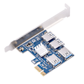Miniatyrbillede 6 af 7: PCI-E til 4-port PCI-E udvidelseskort PCI Express Riser Adapter USB3.0 til Mining