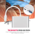 Miniatyrbilde 7 av 7: Multifunksjonell Type-C til RJ45+VGA+USB Hub 5 i 1 USB3.0 Konverteradapter