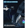 Miniatyrbillede 4 af 7: Gaming Headset med mikrofon, Gaming Hovedtelefoner Kompatibel til PS4 PS5 Xbox PC med RGB-lys, Playstation Headset med støjreduktion 7.1 Surro Black