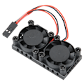 Miniatyrbild 6 av 7: Kylfläkt för Raspberry Pi 4B-kort Dubbel Värmekylare Modul Termiskt Lim 1200MHz 5V
