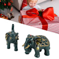 Miniatyrbillede 2 af 5: 2 stk. Resin Elefant Deko Elefant Statue Hjem Indretning til Stue Studie Soveværelse Kontor Blue