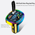 Miniatyrbillede 2 af 3: 2023 Bluetooth 5.3 FM-sender til bil, stærkere dobbelt mikrofoner dyb baslyd, 48W PD&QC3.0 billader Bluetooth-adapter