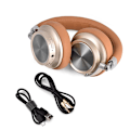 Miniatyrbillede 1 af 7: VJJB Foldbare Bluetooth On-Ear-hovedtelefoner Trådløse Over-Head-headset med mikrofon Brun