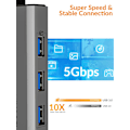 Miniatyrbillede 5 af 6: 5-i-1 Aluminium USB C Hub Dockingstation med 4K HDMI, 60W Power Delivery, USB 3.0 5Gbps Data porte, til MacBook Air/Pro, iPad, HP, Dell og mere