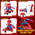 Pikkukuva 3 / 6: NQD Spider Kauko-ohjattava auto, ladattava RC Stunt Skeittilauta lelu 360° pyörimisellä ja kaatumisen esteellä, RC autot syntymäpäivälahja