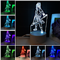 Miniatyrbilde 3 av 7: JUSTUP Anime Naruto nattlys 3D illusjonslampe fjernkontroll Sakura barnerom juledekorasjonslys -- Sasuke Uchiha（Hvit/svart sete）